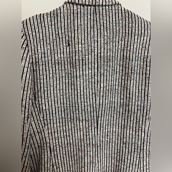 VTG 100% handwoven silk Striped Women's Blazer large - Picture 7 of 9